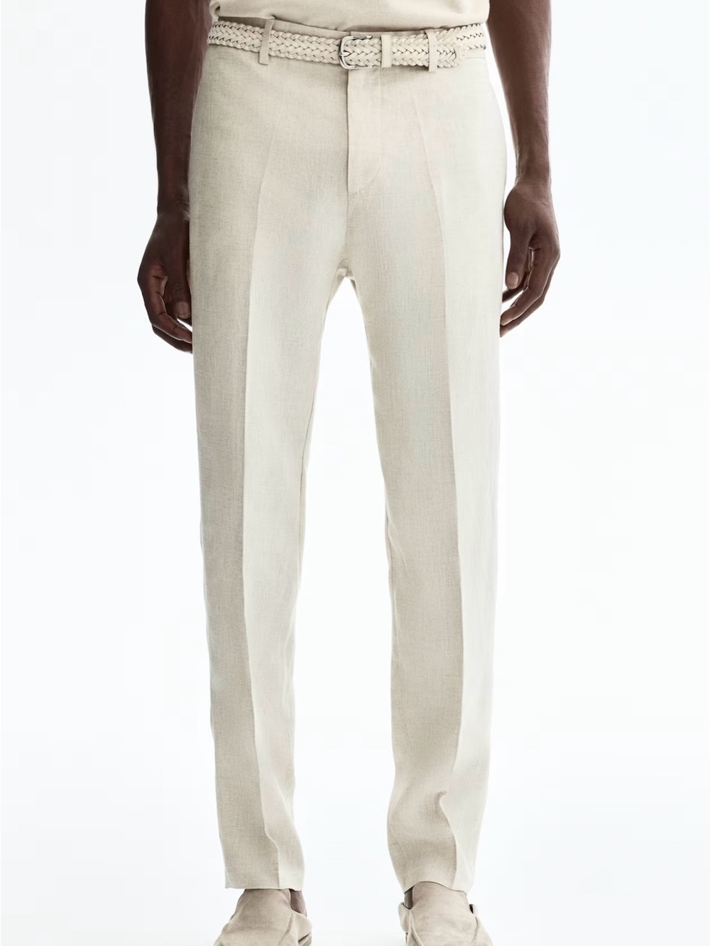 H&M SLIM FIT 100% LINEN SUIT PANTS